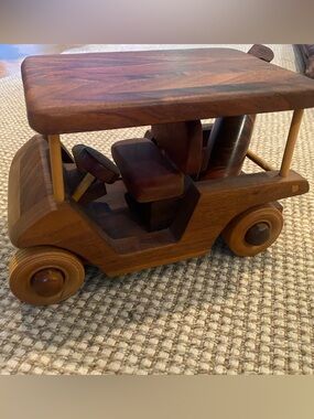 Wooden Toy golf cart - Brown